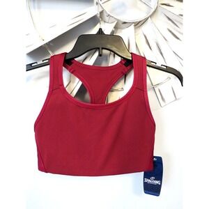 NWT Spalding Women's Active Shine Racerback Sports Bra Red Plum Size Small
